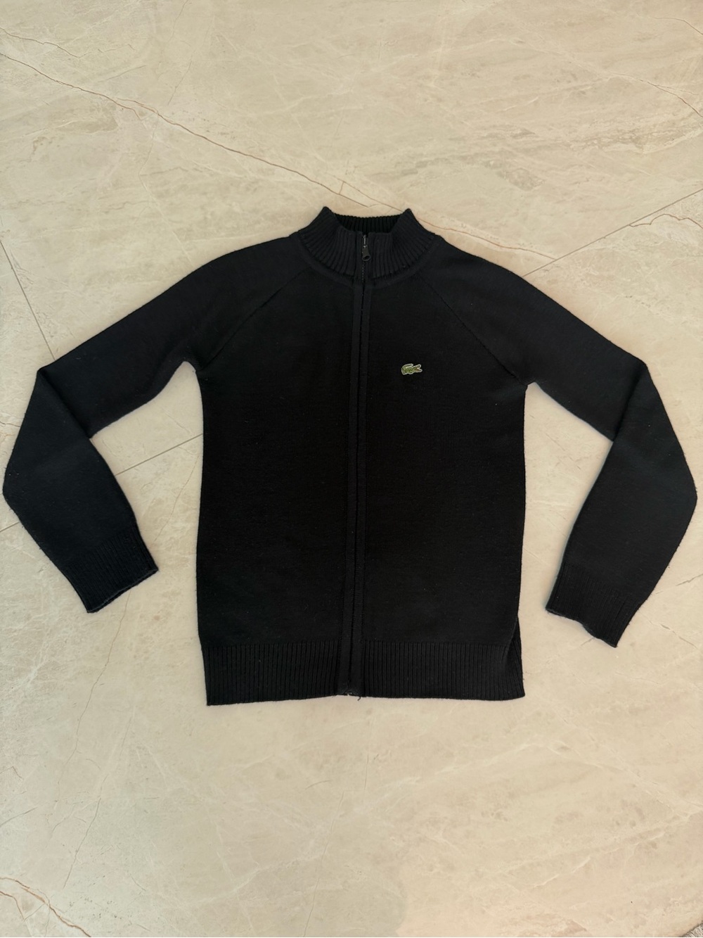 Lacoste XS Black Full-Zip Sweater